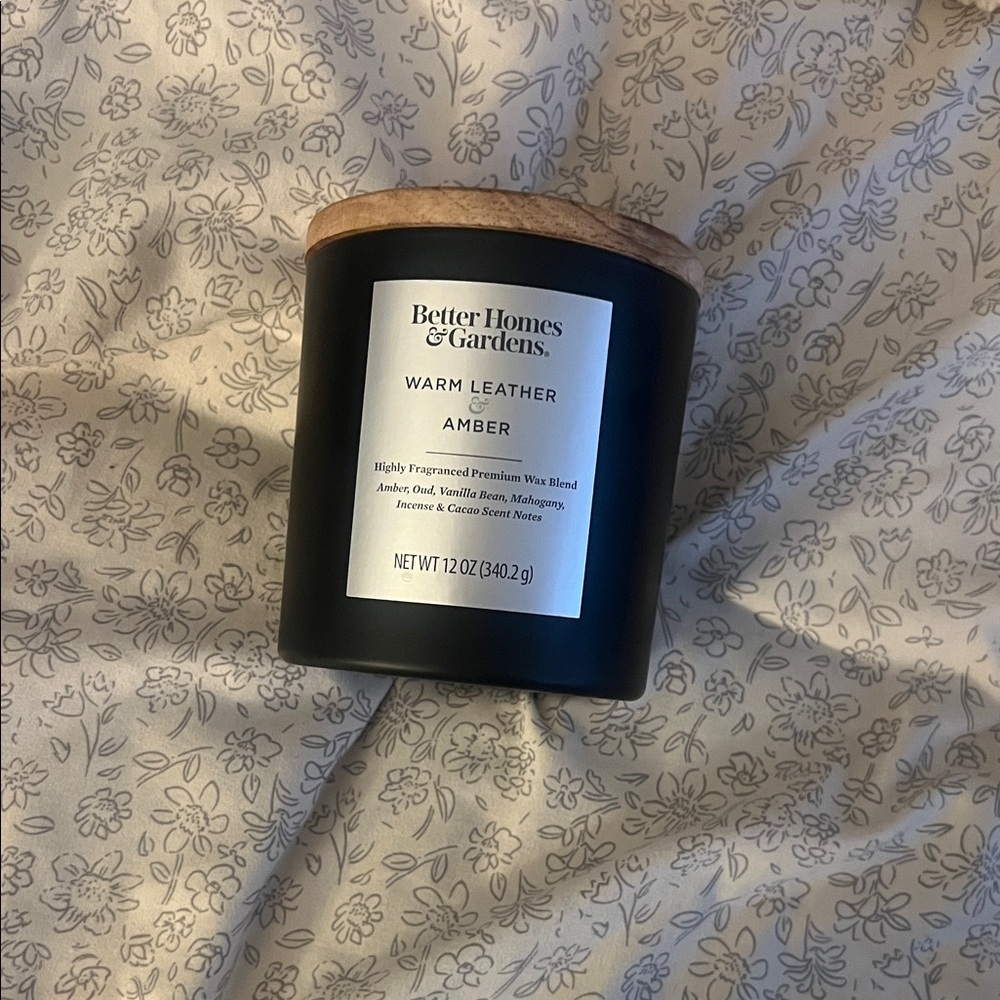 Better Homes And Gardens Warm Leather Amber Candle - Black and Brown